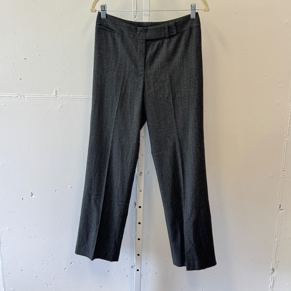 Anne Klein New York Charcoal Gray Textured Dress Pants Trousers 6P Petite Career